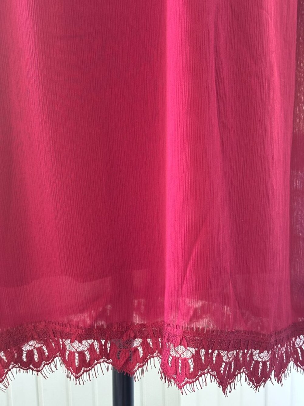 Fantaist Burgundy Halter Mini Dress | Open Back | Lace Hem | Size M | NWT - Picture 2 of 6